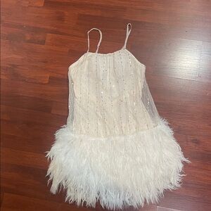 Sparkling White mini dress. size s